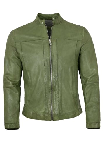 Milestone Lederjacke Lammnappa in Oliv