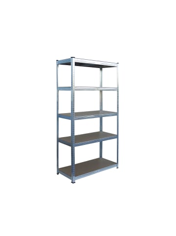 relaxdays Schwerlastregal in Silber - (B)90 x (H)180 x (T)40 cm