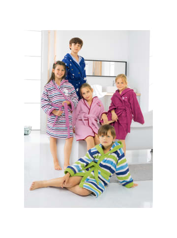 Erwin Müller Frottier Kinder-Bademantel mit Kapuze in rosa