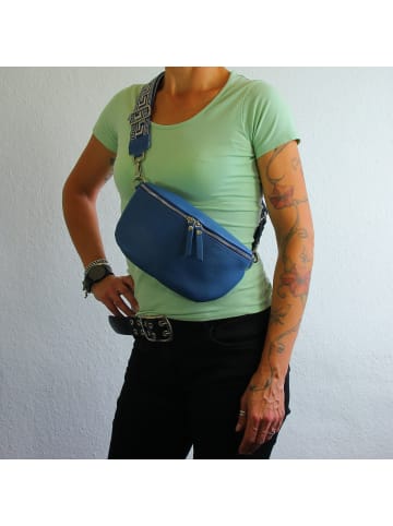 Toscanto Leder Gürteltasche Toscanto Tasche blau, mehrfarbig ca. 25cm