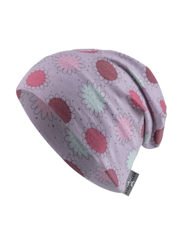 Sterntaler Slouch-Beanie Blumen in flieder