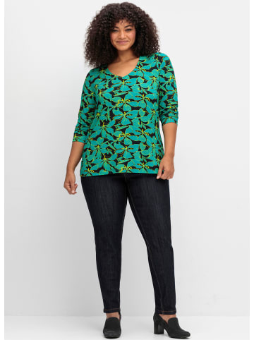 sheego by Joe Browns Langarmshirt in schwarz-gemustert