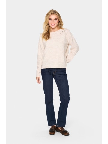 SAINT TROPEZ Strickpullover ZanikaSZ Gerade Passform in Creme Melange