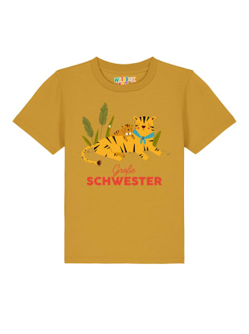 wat? Apparel T-Shirt Tiger Große Schwester in Ocker