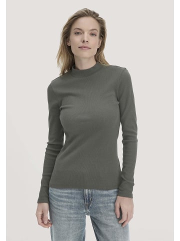 Hessnatur Rib Longsleeve Slim in tannengrün