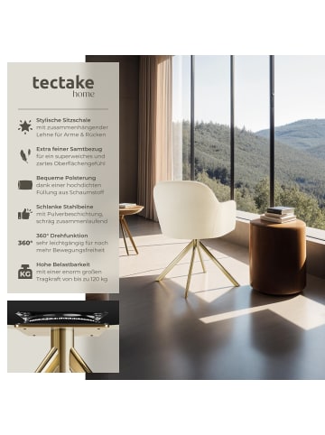 tectake Polsterstuhl, mit durchgehender Lehne, 56 x 59 x 81 cm