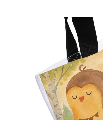 Mr. & Mrs. Panda Damen Schultertasche Eule Zufrieden Design mit ... in Weiß