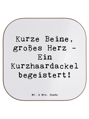 Mr. & Mrs. Panda Getränkeuntersetzer Spruch Kurzhaardackel Herz ... in Weiß
