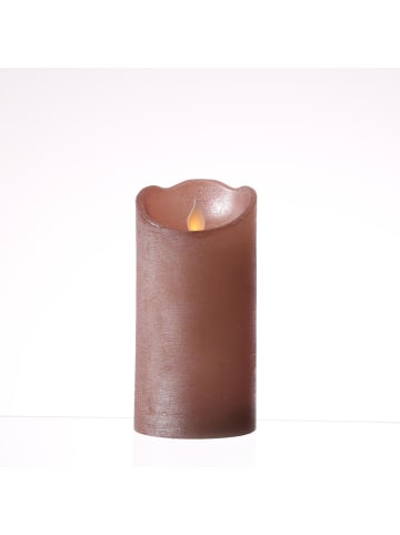 MARELIDA LED Kerze Twinkle Echtwachs bewegte Flamme D: 7,5cm H: 15cm in rosa
