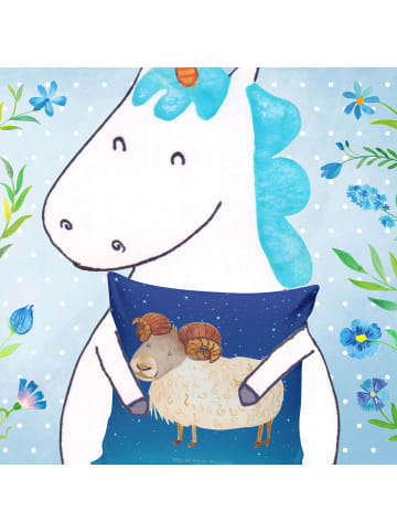 Mr. & Mrs. Panda Kopfkissen 40x40 Sternzeichen Widder ohne Spruch in Sternenhimmel Blau