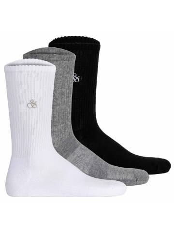 Scotch & Soda Socken 3er Pack in Schwarz/Weiß/Grau