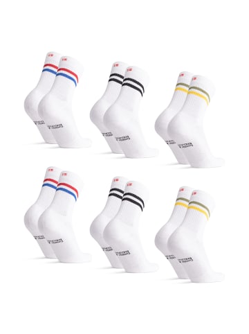 DANISH ENDURANCE Socken Tennis Crew in black greenyellow redblue stripes
