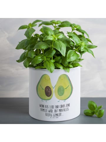 Mr. & Mrs. Panda Pflanzkübel Avocado Pärchen mit Spruch in Weiß