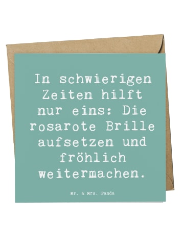 Mr. & Mrs. Panda Grußkarte Spruch Hoffnung in schwierigen Zeiten... in Meeresbrise