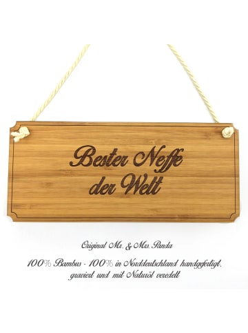 Mr. & Mrs. Panda Holzschild Neffe mit Spruch in Keine Angabe