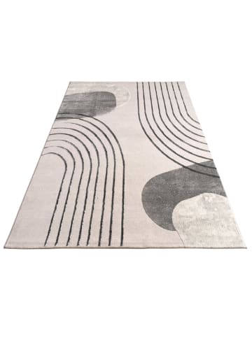 KADIMA DESIGN Teppich Kurzflor Abstrakt Wohnzimmer in Grau