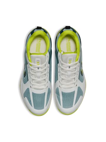 Hummel Hallenschuh Speed Court Innenbereich Erwachsene in WHITE/GREEN/YELLOW