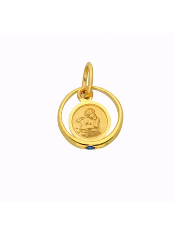 Adeliás Damen 333 Gold Anhänger Taufring mit Safir Ø 10,1 mm in blau