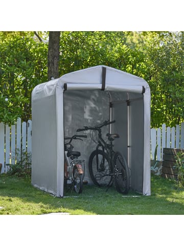 SoBuy Fahrradunterstand in Hellgrau matt - (W) 120 x (H) 163 x (L) 172 cm