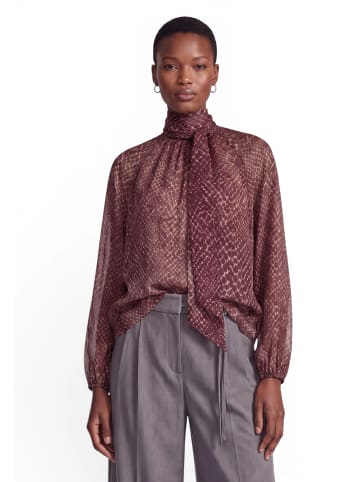 Zero  Schluppenbluse mit Print. in Grey/Brown