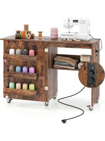 COSTWAY 2 in 1 Nähtisch klappbar mit Ladestation in Andere