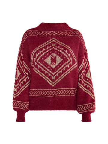 usha FESTIVAL Damen Strick Pullover in Dunkelrot Gold