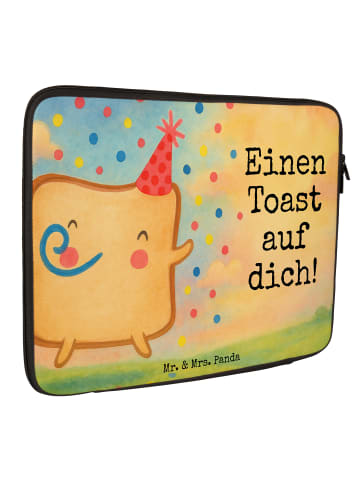 Mr. & Mrs. Panda Laptop Tasche Toast Party Design mit Spruch in Weiß