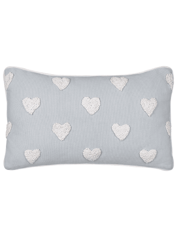 Beliani Dekokissen GAZANIA in Grau/Weiß - (W) 30 x (H) 7 x (L) 50 cm