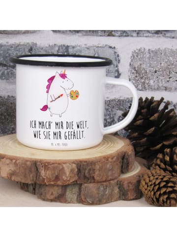 Mr. & Mrs. Panda Teebecher Einhorn Künstler mit Spruch in Weiß