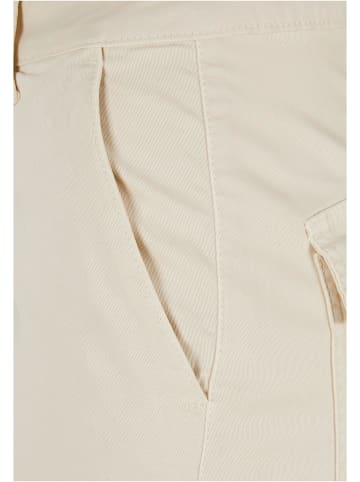 Urban Classics Urban Classics Damen Ladies High Waist Wide Leg Twill Cargo Pants in whitesand