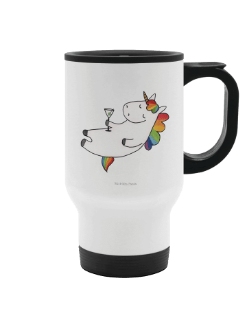 Mr. & Mrs. Panda Thermobecher Einhorn Blümchentail ohne Spruch in Weiß