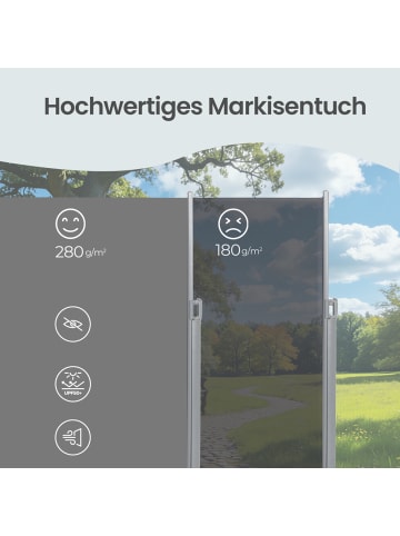 SONGMICS Seitenmarkise Sheld in Grau - (B)400 x (H)200 cm