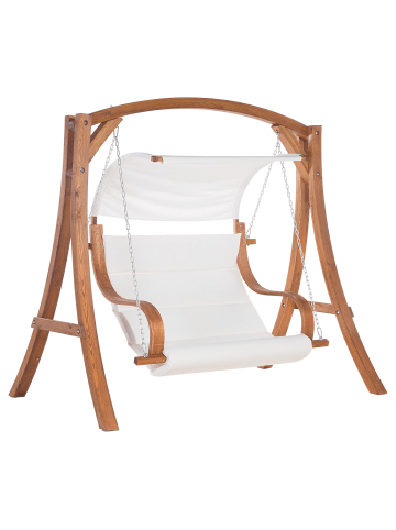 Beliani Gartenschaukel APRILIA in Braun/Beige - (W) 202 x (H) 200 x (L) 120 cm