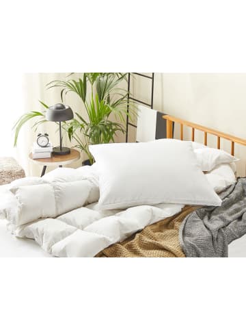 Beliani Kissen VIHREN in Weiß - (W) 80 x (H) 10 x (L) 80 cm