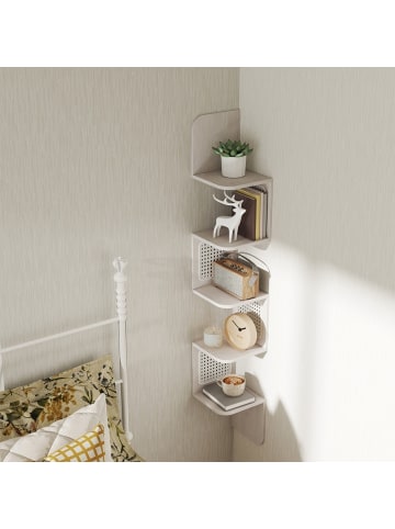 VASAGLE Eckregal Ellan in Beige - (B)20 x (H)126 x (T)20 cm