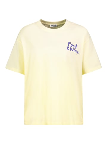 Sublevel Kurzarm T-Shirt Schriftzugprint Rundhals in Gelb