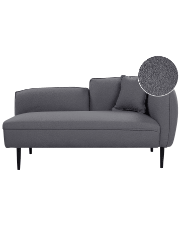 Beliani Chaiselongue CHEVANNES in Grau/Schwarz - (W) 138 x (H) 74 x (L) 77 cm