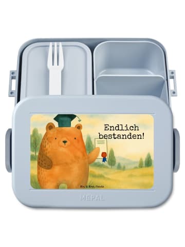 Mr. & Mrs. Panda MEPAL Bentobox Bär Prüfung Design mit Spruch in Blau Pastell