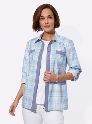 WITT WEIDEN Blusenjacke in eisblau-taubenblau-kariert