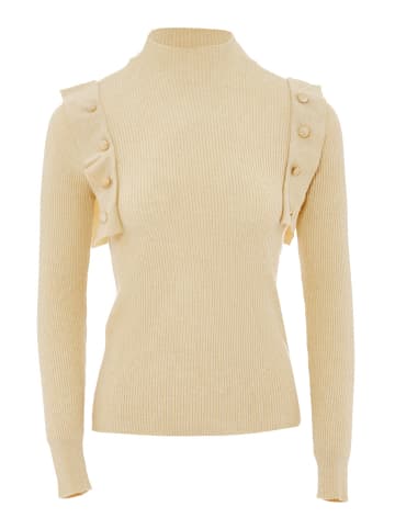 NAEMI Damen Strickpullover in Wollweiss