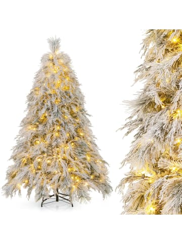 COSTWAY 180cm Künstlicher Weihnachtsbaum mit LED in Weiß