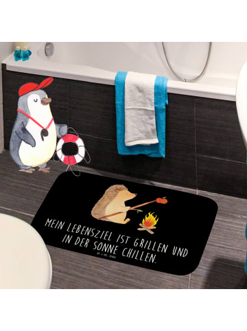 Mr. & Mrs. Panda duschmatten Igel Grillen mit Spruch in Schwarz