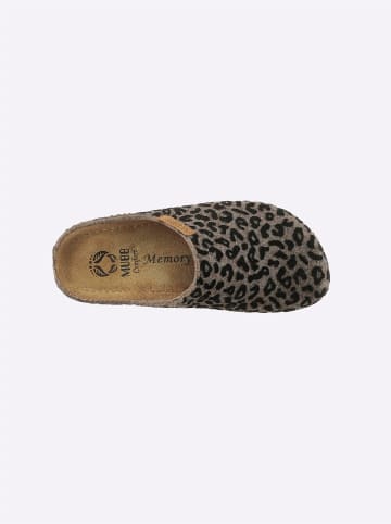 MUBB Pantoffel in beige-gemustert