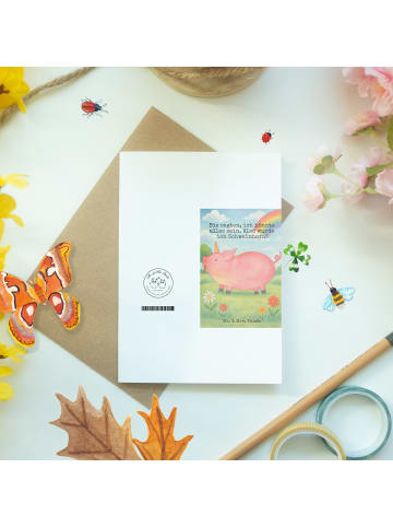 Mr. & Mrs. Panda babykarte Einhorn Schwein Design mit Spruch in Weiß