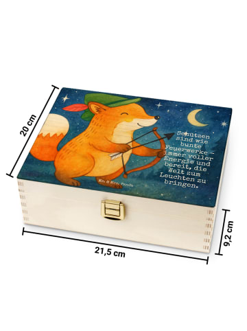 Mr. & Mrs. Panda Teekiste Schütze Astrologie Design mit Spruch in Weiß