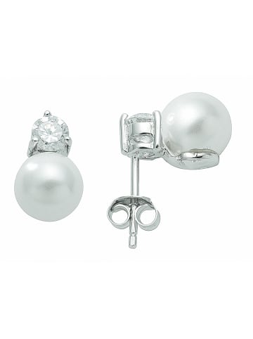 Adeliás Damen 925 Silber Ohrringe / Ohrstecker mit Zirkonia in natur