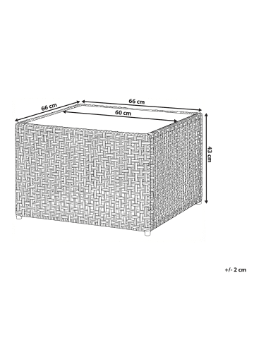 Beliani Couchtisch OMEGANA in Beige - (W) 66 x (H) 43 x (L) 66 cm