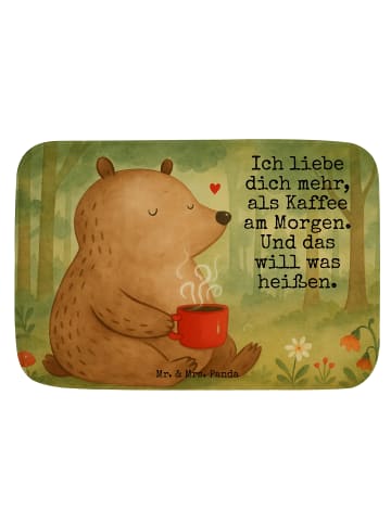 Mr. & Mrs. Panda Badezimmerteppich Bär Morgenkaffee Design mit S... in Weiß