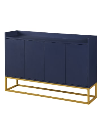 ABRIHOME 4-türiger griffloser Buffetschrank in Marineblau