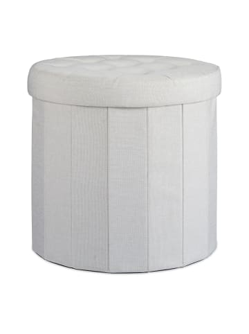 relaxdays Sitzhocker in Creme - (H)43 x Ø 45 cm